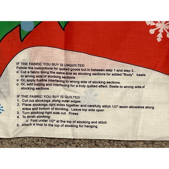 Thomas and Friends Christmas Stocking Craft Panel Giant 31" Vintage Uncut - Picture 7 of 7